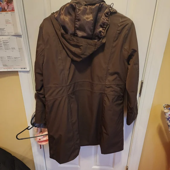 Sz XL Eddie Bauer insulated waterproof trench in chocolate brown